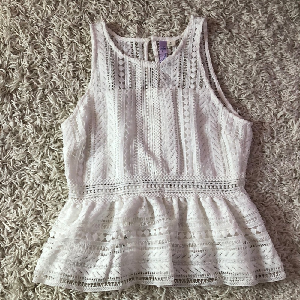 white crochet blouse